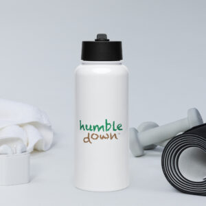 Stainless steel water bottle with a straw lid